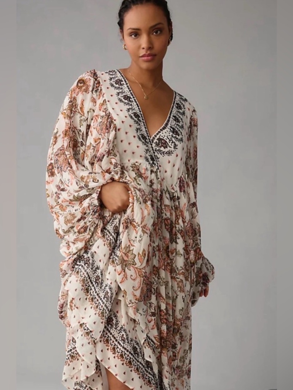 EUC Anthropologie Boho Floral Maxi Dress (XL) - Picture 3 of 14